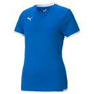 Puma Team Liga 25 Short Sleeve Shirt Womens in electric blue lemonade