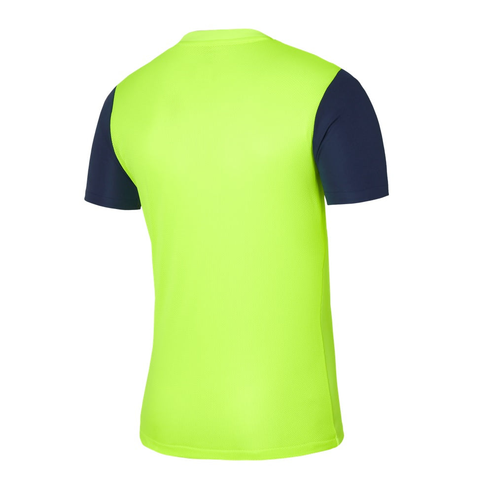 back of back of Nike Dri-Fit Tiempo Premiere II Jersey Short Sleeve in volt/midnight navy