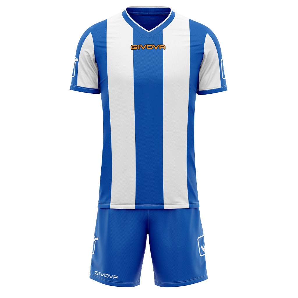 Givova Kit Catalano Short Sleeve Shirt & Shorts Set in Royal/White