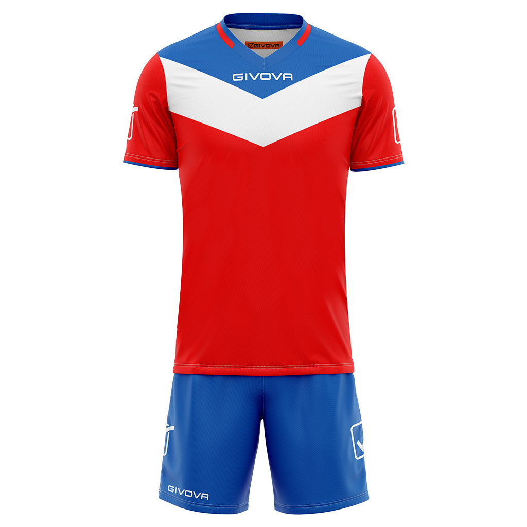 Givova Kit Campo Short Sleeve Shirt & Shorts Set in Red/Royal