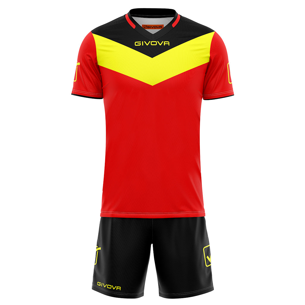 Givova Kit Campo Short Sleeve Shirt & Shorts Set in Red/Yellow