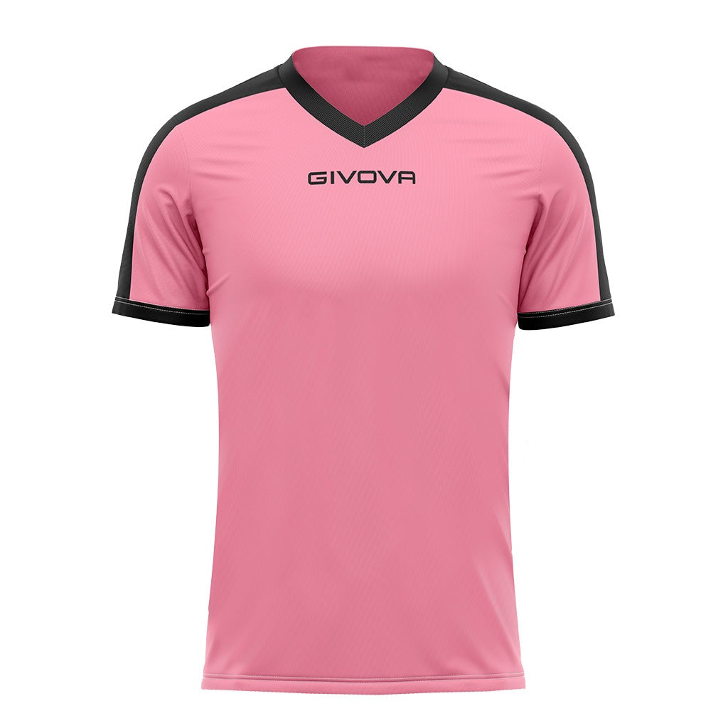 Givova Revolution Short Sleeve Shirt in Pink/Black