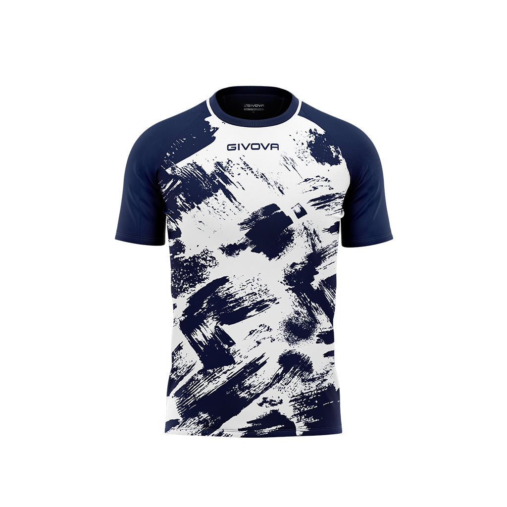 Givova Art Short Sleeve Shirt in White/Blue