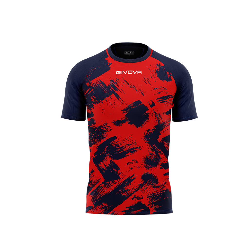 Givova Art Short Sleeve Shirt in Red/Blue