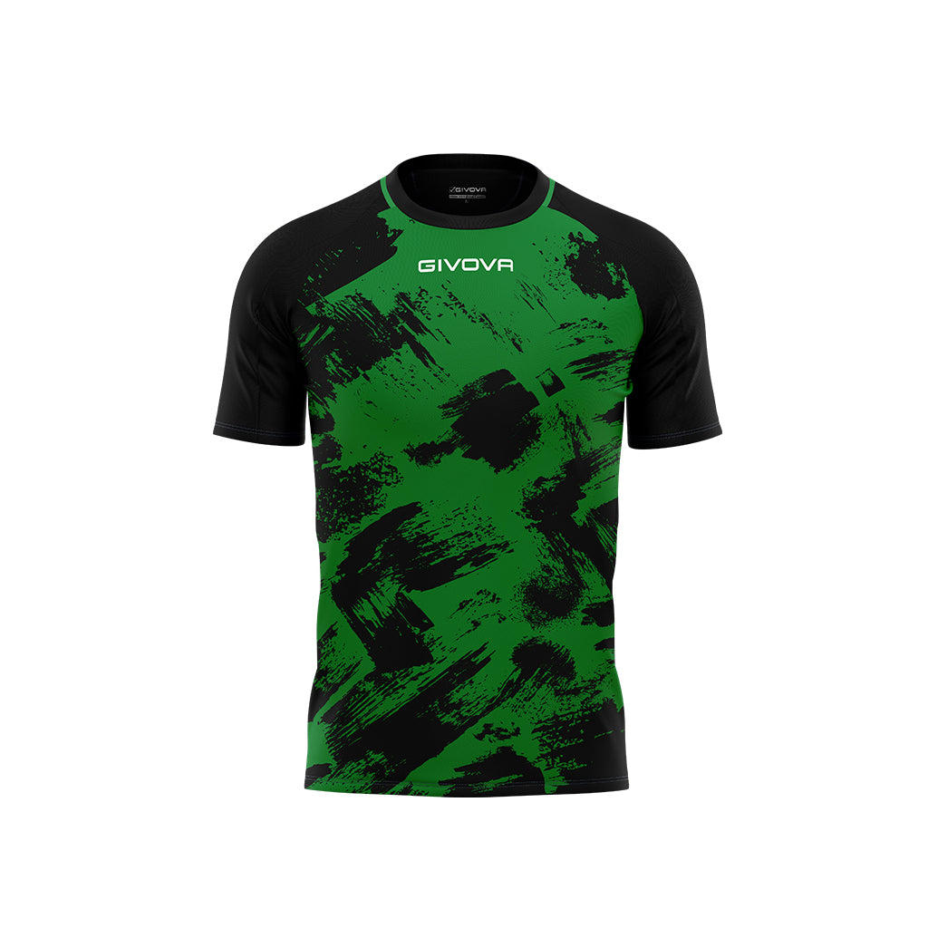 Givova Art Short Sleeve Shirt in Green/Black