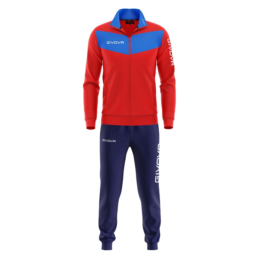 Givova Tuta Visa Tracksuit in Red/Royal