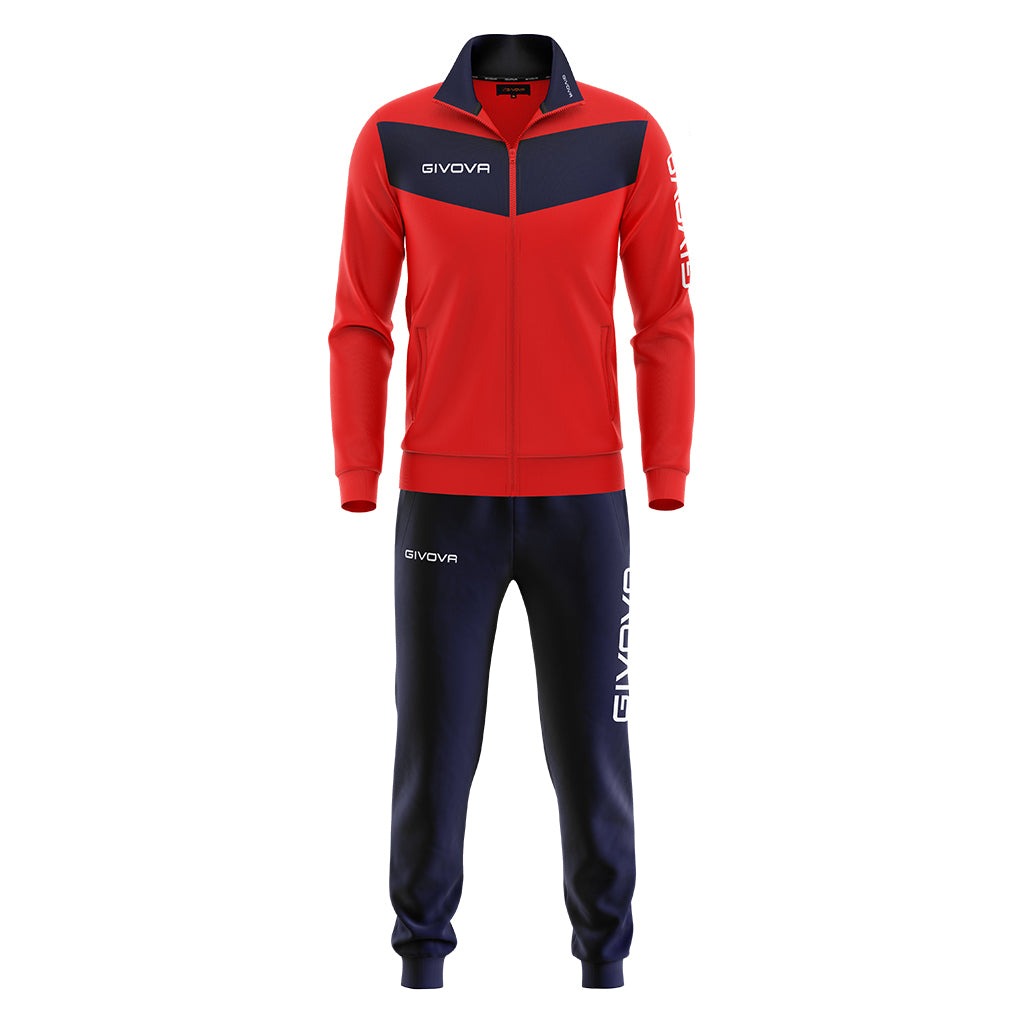 Givova Tuta Visa Tracksuit in Red/Navy