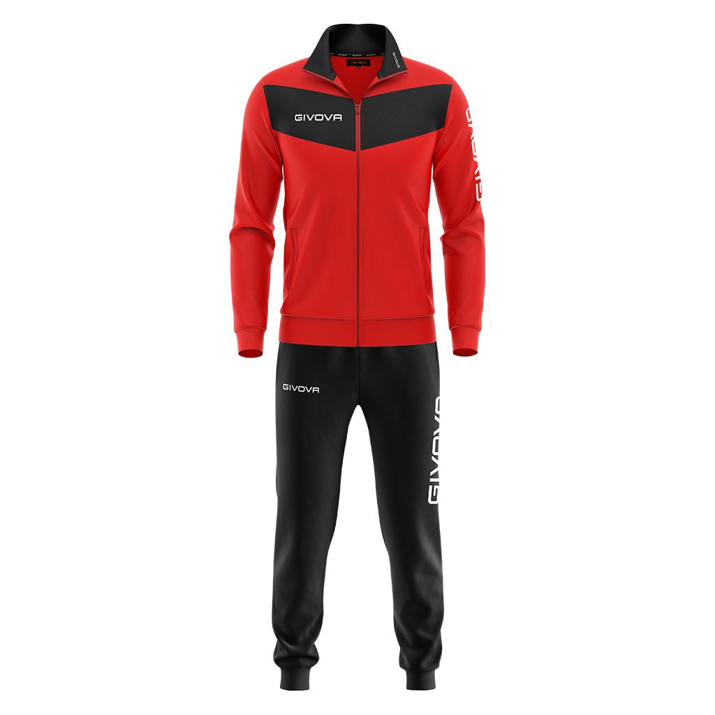 Givova Tuta Visa Tracksuit in Red/Black