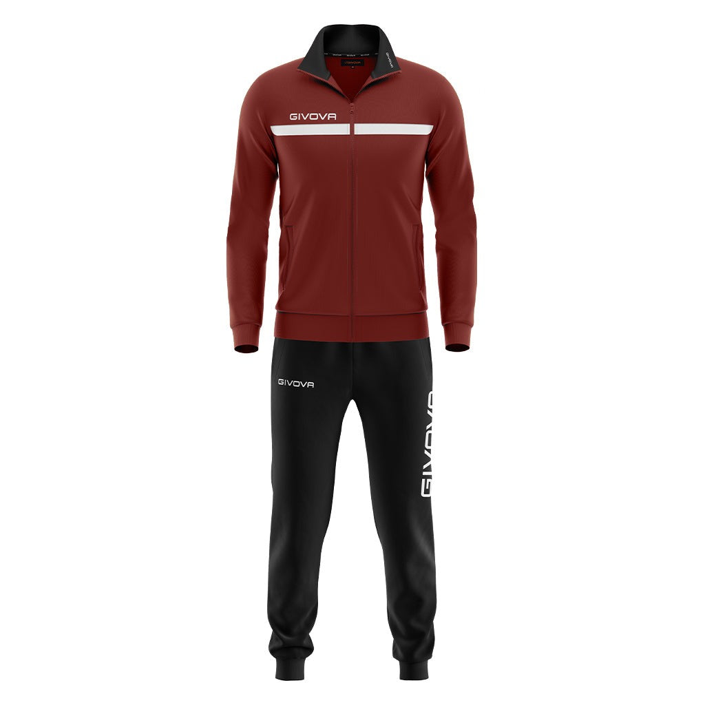 Givova One Tracksuit in Burgundy/Black