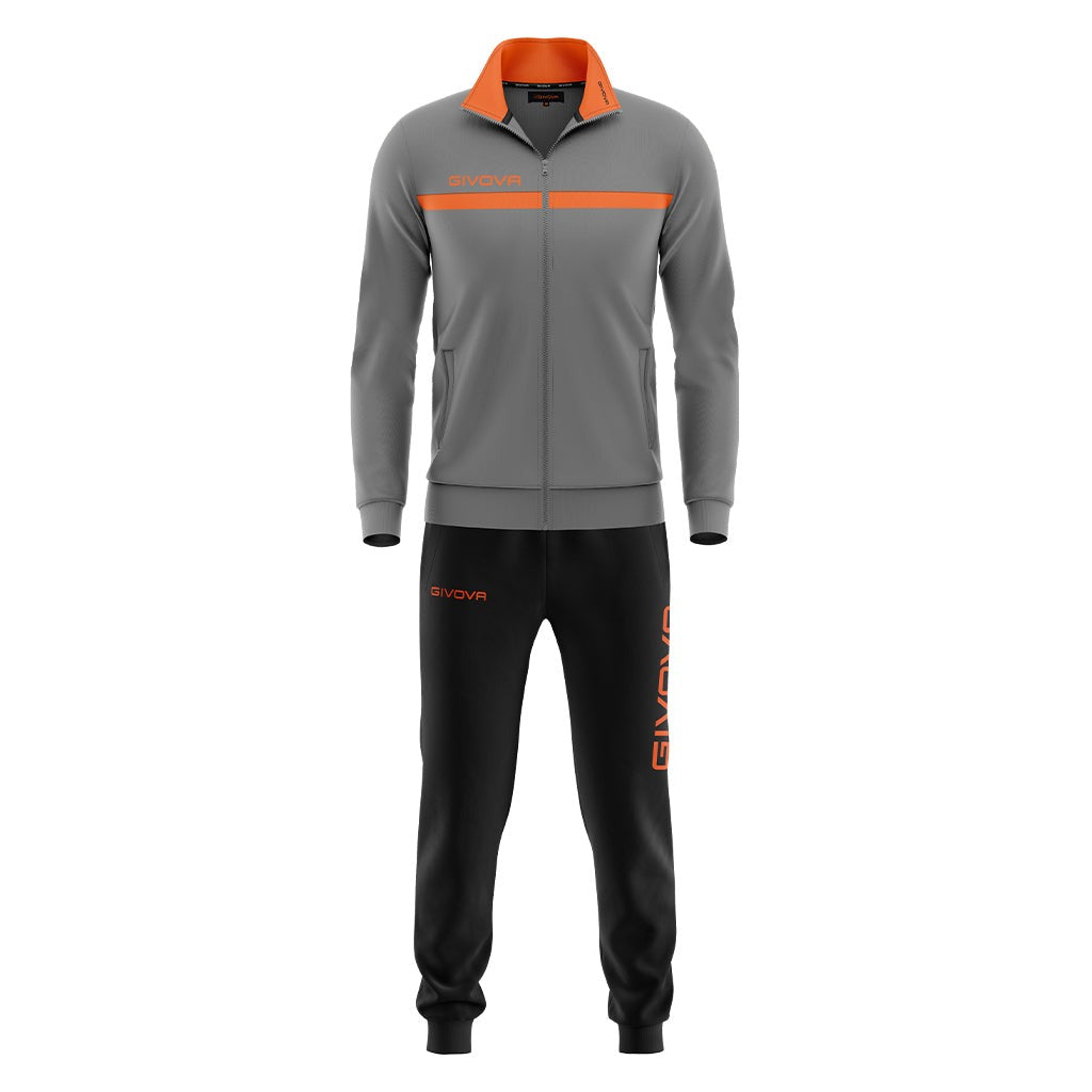 Givova One Tracksuit in Dark Grey/Fluo Orange